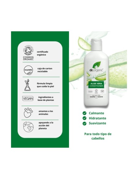 Acondicionador Aloe vera para todo tipo de cabellos 265 ml de gel Dr. Organic