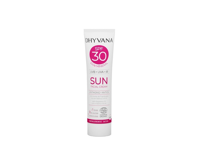 Crema solar SPF 30 sun con ácido hialurónico Eco 50 ml de crema Dhyvana