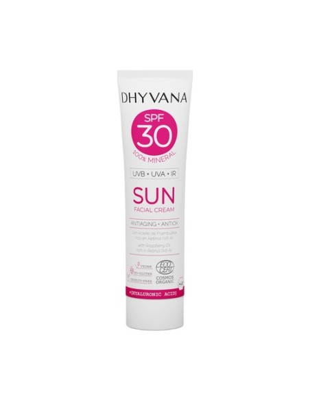 Crema solar SPF 30 sun con ácido hialurónico Eco 50 ml de crema Dhyvana
