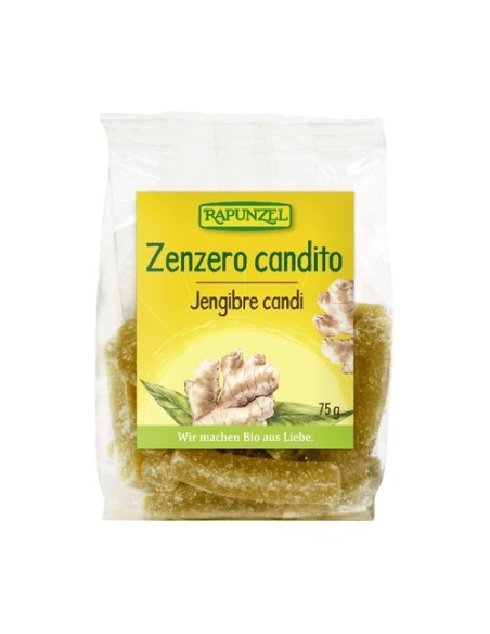Jengibre candi azucarado Bio 75 g Rapunzel