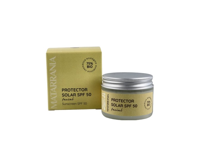 Protector solar facial SPF 50 Bio 30 ml de crema Matarrania