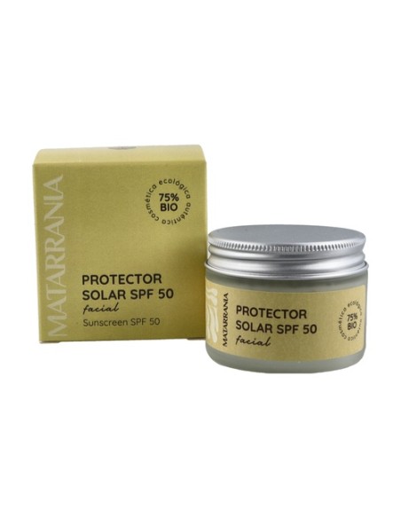 Protector solar facial SPF 50 Bio 30 ml de crema Matarrania