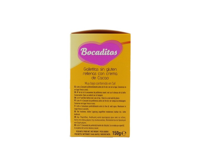 Bocaditos rellenos de Cacao (sin Gluten) 150 g Harisin
