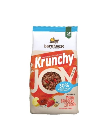 Muesli Krunchy Joy de Amapola, Fresa y Limón 375 g Barnhouse
