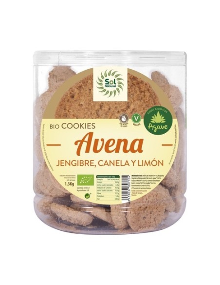 Galletas de avena con jengibre y limón formato familiar Bio 1,3 kg Sol Natural