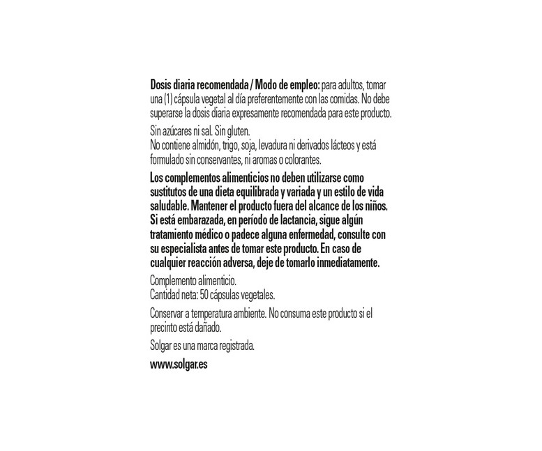 Vitamina D3 2200 UI 50 cápsulas vegetales de 55mg Solgar