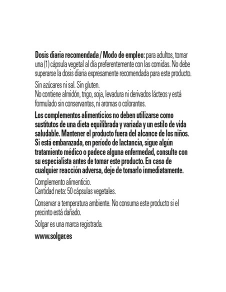 Vitamina D3 2200 UI 50 cápsulas vegetales de 55mg Solgar
