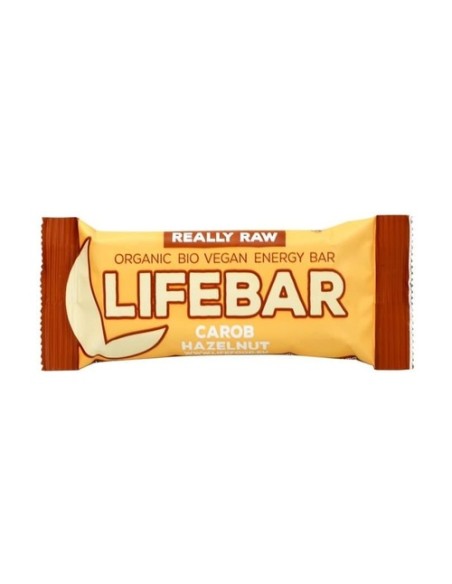 Pack Lifebar algarroba y avellana Bio 15 unidades de 47 g Lifefood