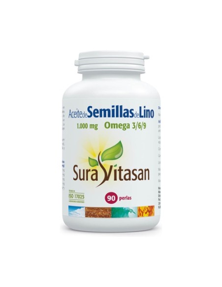 Aceite de Semillas de Lino 90 perlas de 1000mg Sura Vitasan