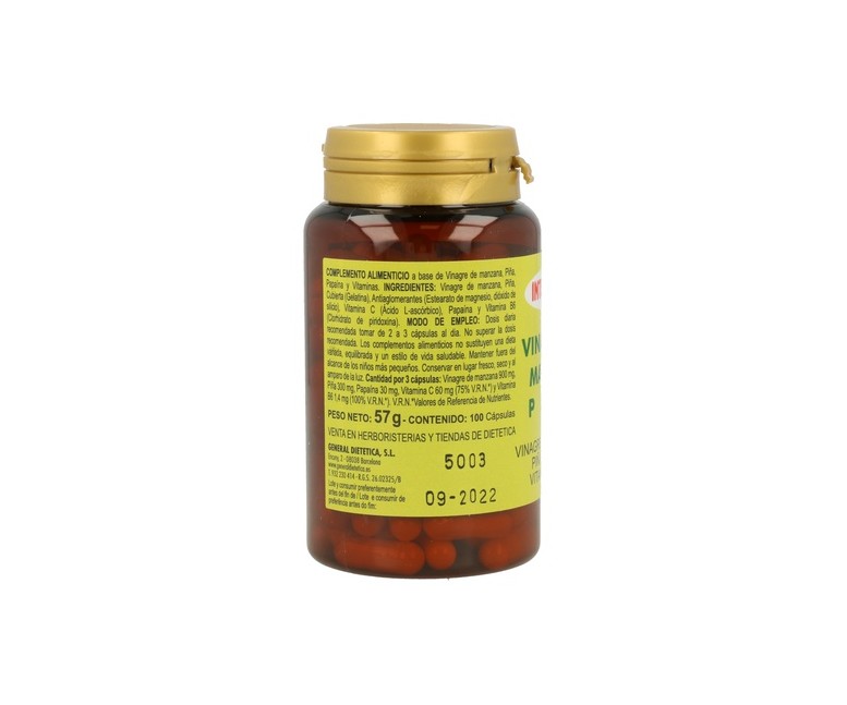 Vinagre de Manzana 100 cápsulas Integralia