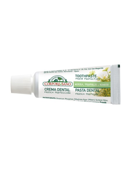 Dentífrico mirra, própolis e hinojo mini sin caja 15 ml Corpore Sano