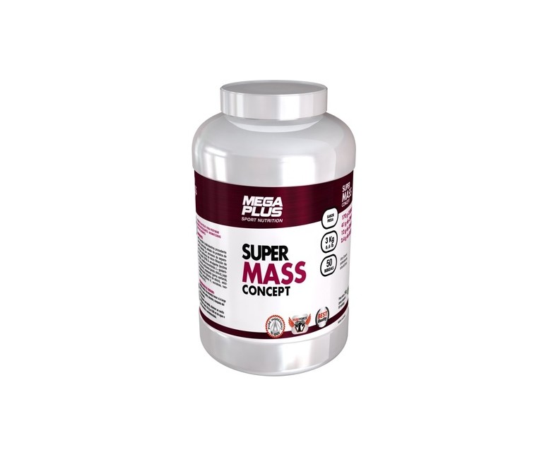 Super mass concep vainilla 3 kg de polvo (Vainilla) Mega Plus
