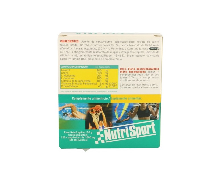 Colina Inositol Plus con Té Verde 120 comprimidos Nutrisport