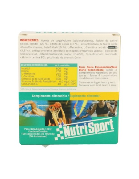 Colina Inositol Plus con Té Verde 120 comprimidos Nutrisport