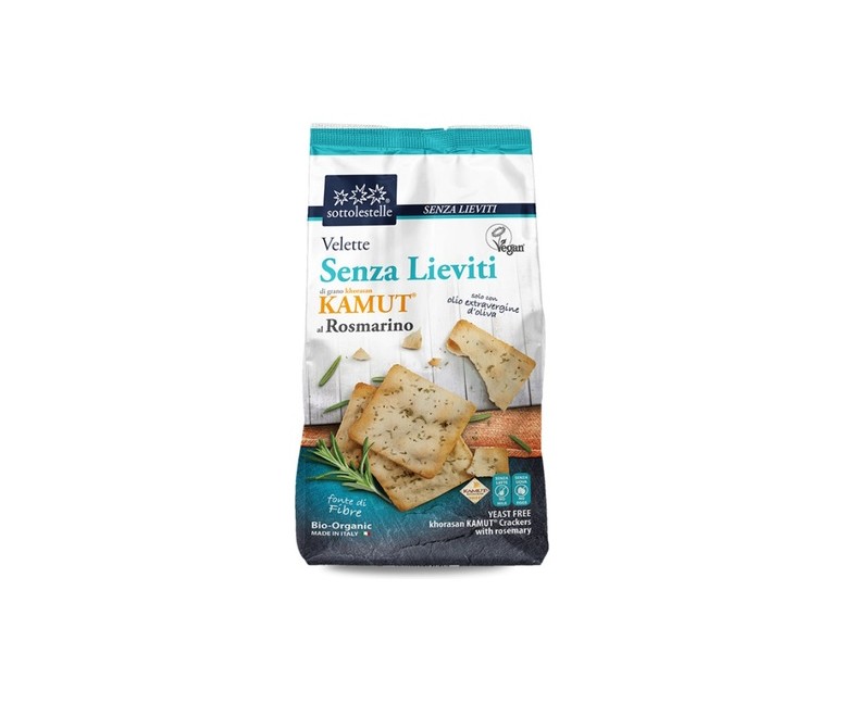 Cracker Khorasan Kamut® con romero sin levadura Bio 200 g Sottolestelle