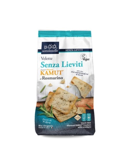 Cracker Khorasan Kamut® con romero sin levadura Bio 200 g Sottolestelle