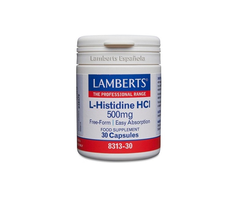 L-Histidina HCl 30 cápsulas de 50mg Lamberts