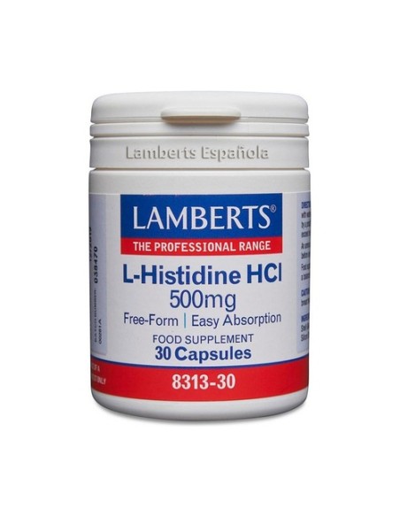 L-Histidina HCl 30 cápsulas de 50mg Lamberts