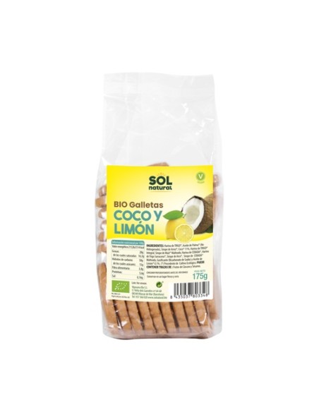 Galletas con coco y limón Bio 175 g (Limón - Coco) Sol Natural