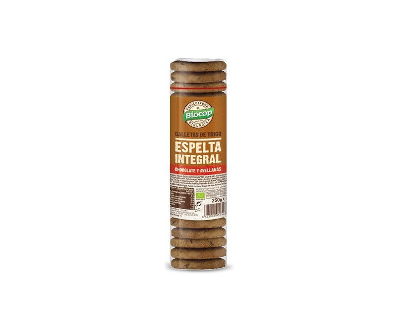 Galletas de espelta integral chocolate y avellanas 250 g Biocop