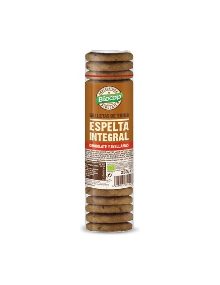 Galletas de espelta integral chocolate y avellanas 250 g Biocop