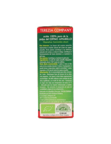 Aceite 100% puro de la pulpa del espino amarillo Bio 30 ml de aceite Terezia Company