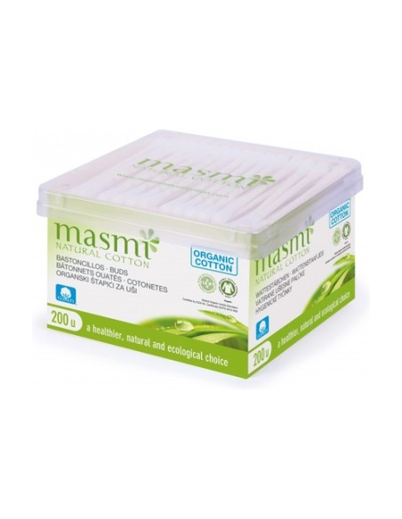Bastoncillos Algodón Eco 200 unidades Masmi Natural Cotton