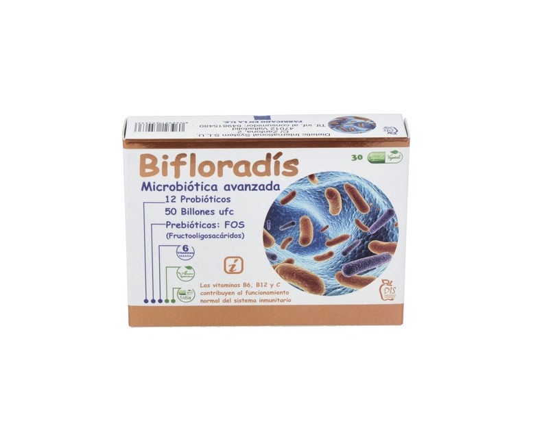 Bifloradis bienestar de la flora intestinal 30 cápsulas vegetales Dis