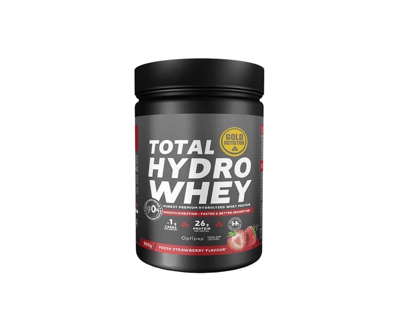 Proteína whey total hydro (fresa) 900 g de polvo (Fresa) Gold Nutrition