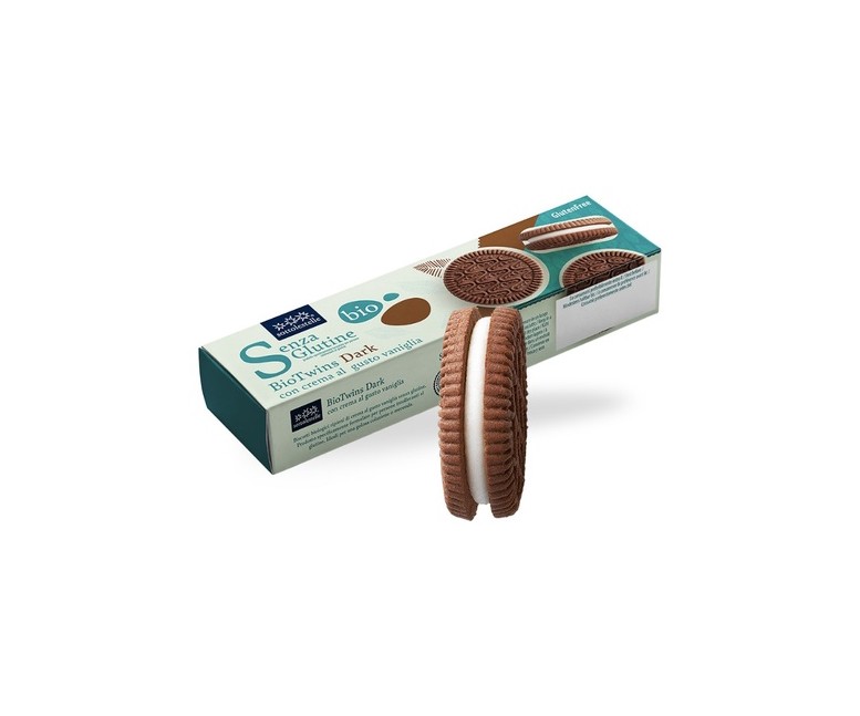 Galleta biotwins dark crema vainilla sin gluten 125 g (Vainilla) Sottolestelle