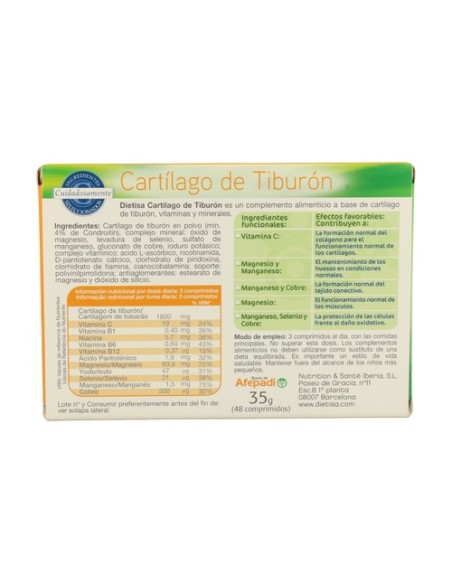 Cartílago de Tiburón 48 comprimidos Dietisa