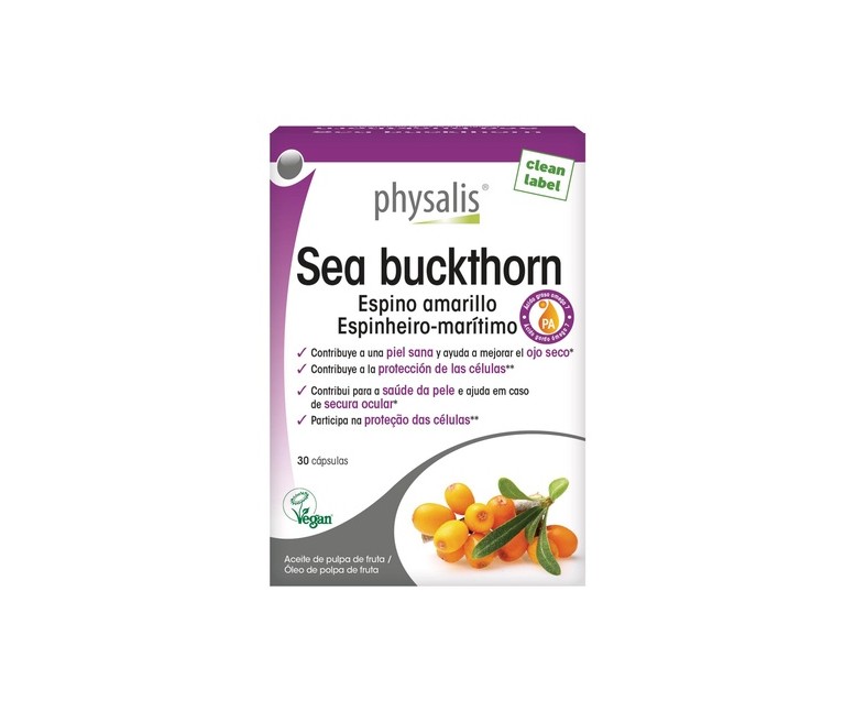 Sea Buckthorn espino amarillo 30 cápsulas Physalis