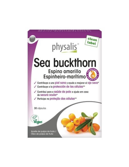 Sea Buckthorn espino amarillo 30 cápsulas Physalis