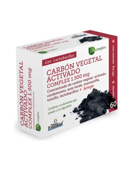 Carbón Vegetal Activado Complex 1500 mg 60 cápsulas Nature Essential
