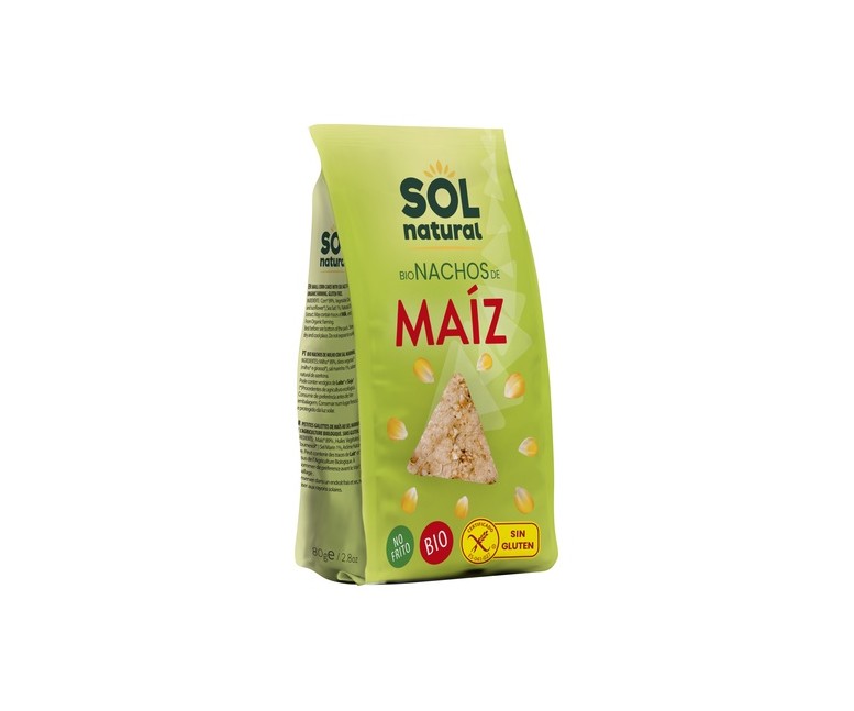 Nachos de maíz no fritos sin gluten Bio 80 g Sol Natural