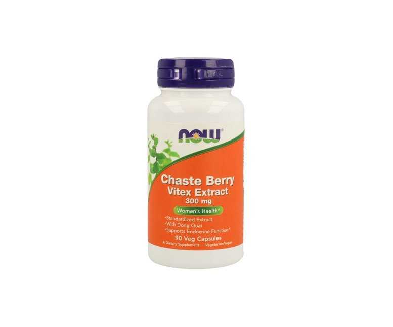 Baya casta - extracto de vitex 300mg 90 cápsulas NOW Foods