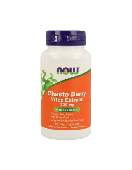 Baya casta - extracto de vitex 300mg 90 cápsulas NOW Foods