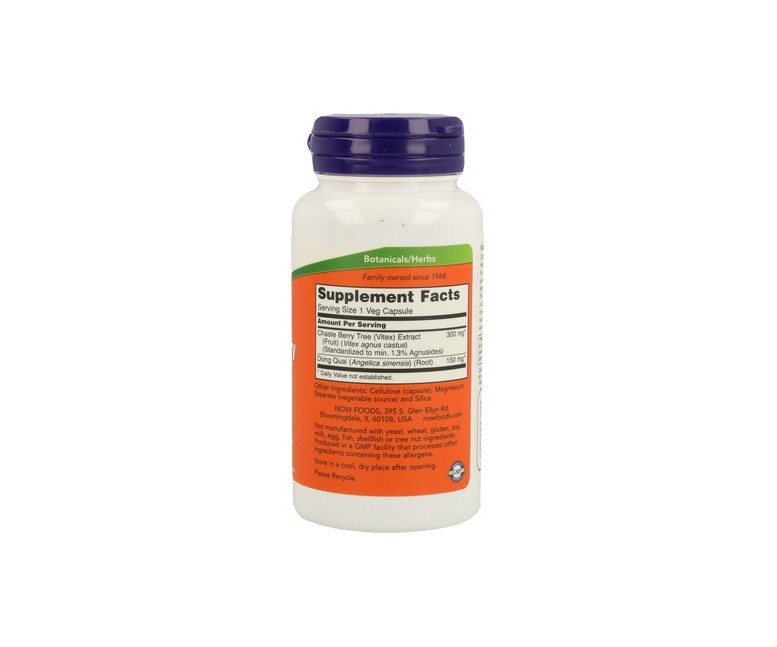 Baya casta - extracto de vitex 300mg 90 cápsulas NOW Foods
