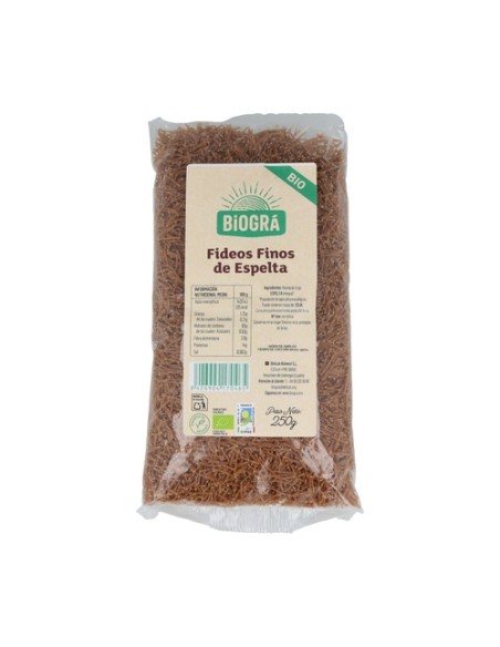 Fideos finos de espelta Eco 250 g Biográ