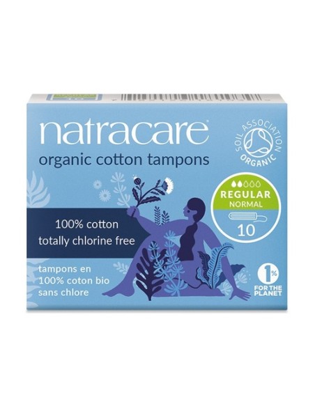 Tampones sin aplicador regular 10 unidades Natracare