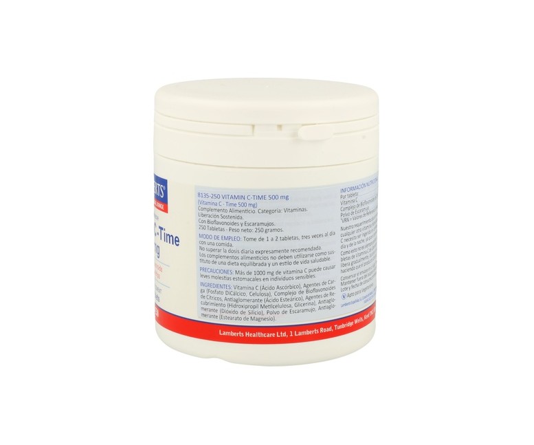 Vitamina C con bioflavonoides Liberación sostenida 250 tabletas (500mg) Lamberts