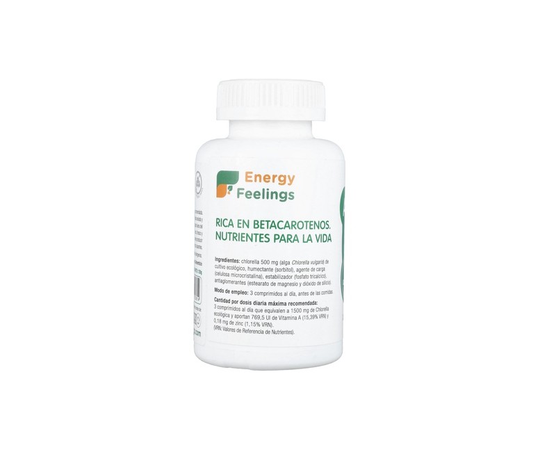 Active detox de chlorella 120 cápsulas de 500μg Energy Feelings