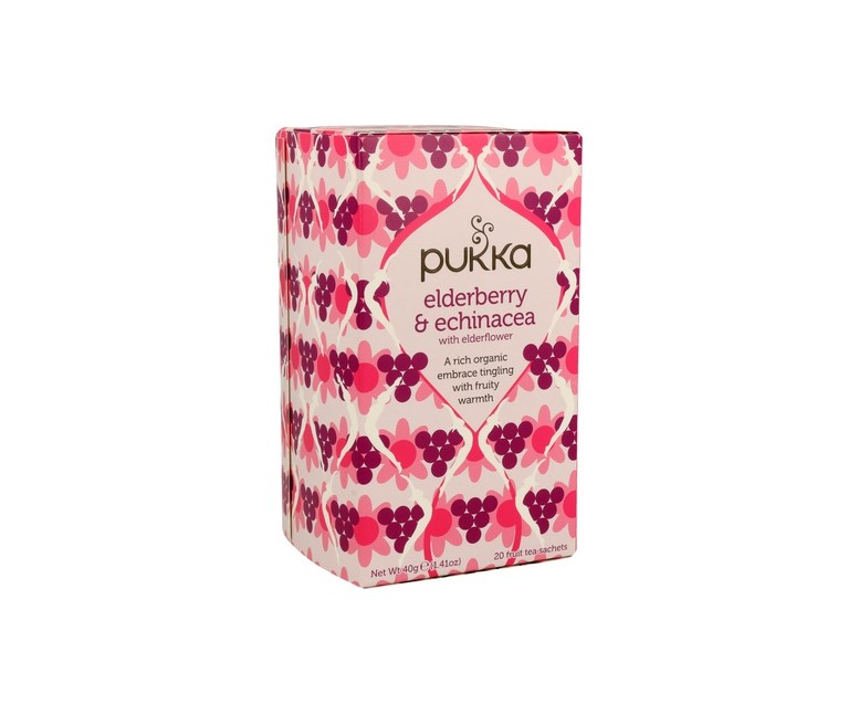 Infusión Saúco y Equinácea (Elderberry & Echinacea) BIO 20 bolsitas infusoras Pukka