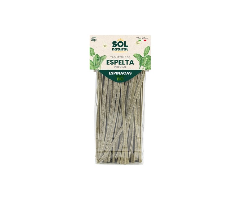 Tagliatelle de espelta integral con espinacas Bio 250 g Sol Natural