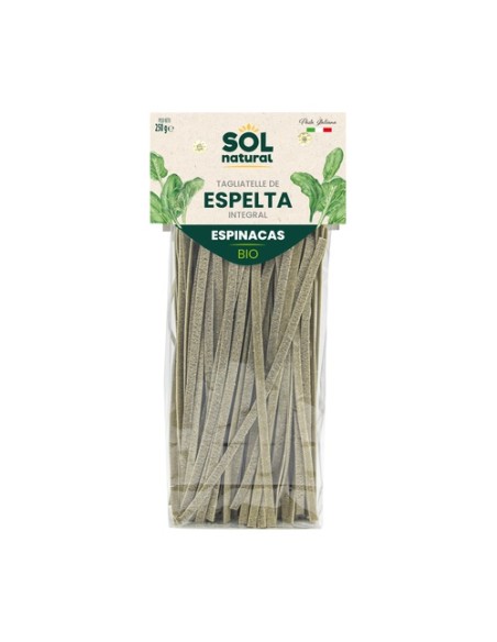 Tagliatelle de espelta integral con espinacas Bio 250 g Sol Natural