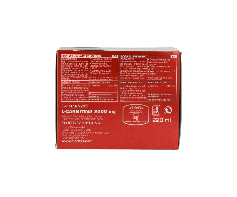 L-Carnitina 20 viales de 11ml MARNYS®