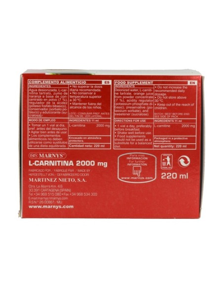 L-Carnitina 20 viales de 11ml MARNYS®