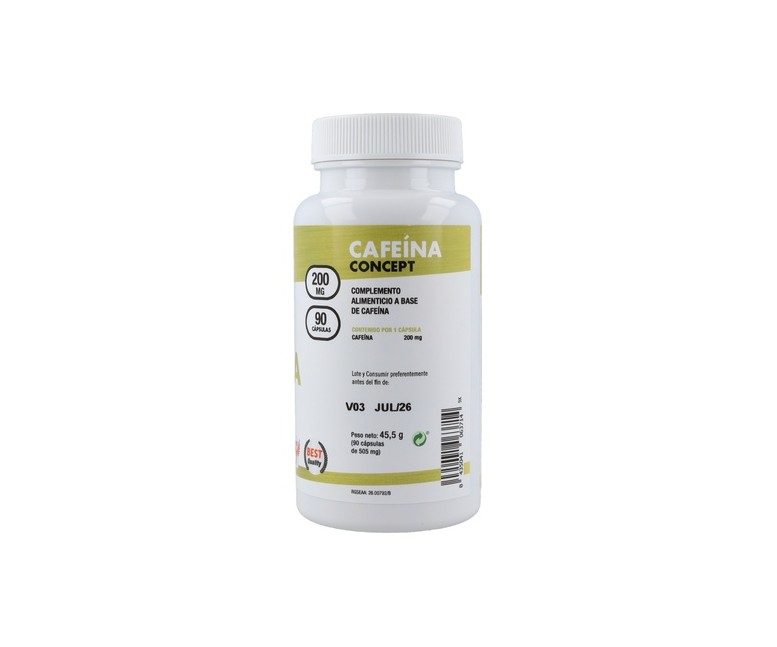 Cafeína concept rendimiento deportivo 90 cápsulas de 505mg Mega Plus