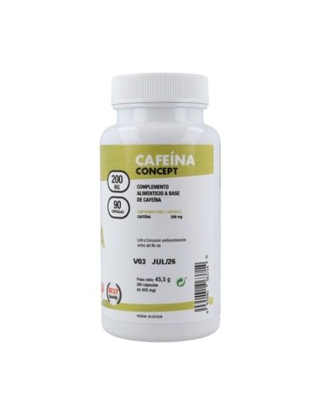 Cafeína concept rendimiento deportivo 90 cápsulas de 505mg Mega Plus