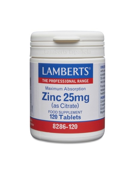 Zinc 120 tabletas de 25mg Lamberts